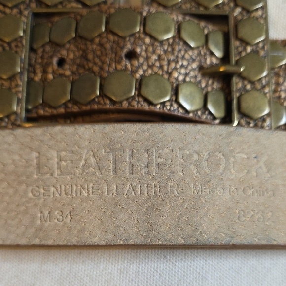 Leatherock Textured Brown Belt with Gold Buckle Medium main image 11